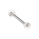 Barbell with fresh water pearls