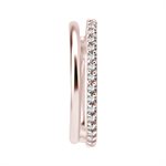 24k rose gold plated hinged conch clicker double rings