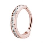 24k rose gold plated jewelled hinged conch clicker ring