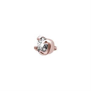 24k rose gold plated internal attachment with prong setting