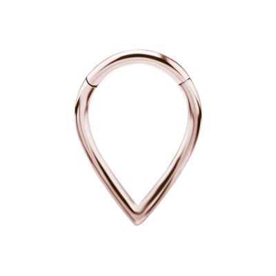 24k rose gold steel plain V shaped hinged clicker ring